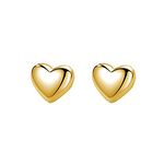 SLUYNZ 925 Sterling Silver 8MM Fat Heart Earrings Studs for Women Teens Hollow Sweet Love Studs Earrings