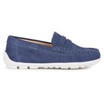 Geox J New Fast Boy A Moccasin, Navy-White, 7 UK