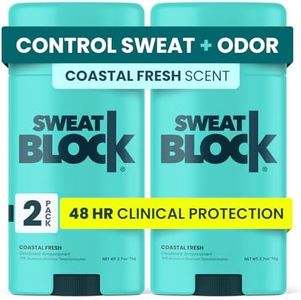 SweatBlock Clinical Strength Deodorant and Antiperspirant for Men and Women Coastal Fresh Scent 2 Pack 48 Hour Protection Against Odor and Excessive Sweat Ideal for Active Lifestyles and Daily Use
