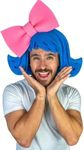 FOAM PARTY HATS: Wig (Blue w/Pink B