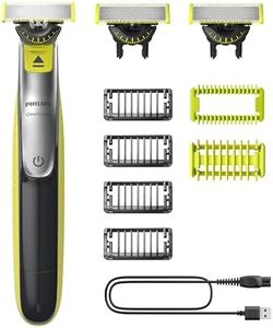 Philips OneBlade 360 Authentic Face & Body Electric Beard Trimmer, Shaver and Body Groomer, 3X 360 Blades, 4X Stubble Comb (1,2,3,5mm), 1x Body Kit, QP2834/31