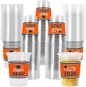 Gatherfun Class of 2026 Celebration - 100 Pcs 16oz Orange Graduation Plastic Cups for Sturdy & Durable Drinkware for Grad Festivities | Essential Graduation Party Supplies & Decorations