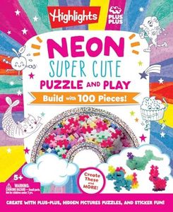 Neon Super Cute Puzzle and Play: Plus-Plus Building Blocks and Hidden Pictures Puzzle Sticker Book Set for Kids 5-9, Create and Personalize with Cute ... & Plus-Plus Activity Book and Blocks Set)