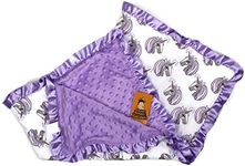 Dear Baby Gear Baby Blankets, Unicorns with Lavender Hair, Lavender Minky, 32 inches by 32 inches