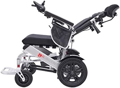 Rubicon DX11 - Reclining Foldable Electric Wheelchairs for Adults - Longest Range 25 Miles of Freedom: Airline Approved Deluxe Electric Wheelchair with Dual 12AH Lithium Batteries, 600W Motor (Model6)