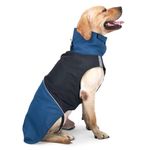 Dog Warm Coats - Windproof Dog Winter Outdoor Jackets Cold Weather Coats For Dog Waterproof Dog Raincoats With Hole For Dog Leash,Black Blue M