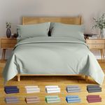 BAMPURE 100% Organic Bamboo Sheets Queen Set 4PC - Ultra Soft & Breathable Cooling Sheets for Hot Sleepers - Hotel Luxury Queen Sheets - Deep Pocket Queen Bed Sheets - Draps Queen (Seaglass)