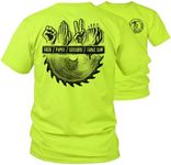 Table Saw - Rock Paper Scissors- Hi Vis Safety Yellow Funny Construction Work Shirt, Hi Vis Safety Yellow, Small