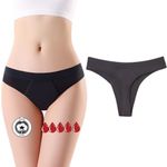 ZVZK Period Pants Heavy Flow Women Period Thong 20ML Absorbent Leak Proof Panties Panty Menstrual Underwear Briefs Hipster (L 1 Black)