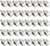 UFURMATE Glass Shelf Bracket, 40Pcs Adjustable Frameless Glass Shelf Bracket Pegs Zinc Alloy Trapezoid Glass Clamp Clips with Pin Wall Mounted Glass Shelf Holders Supports, Polished Chrome