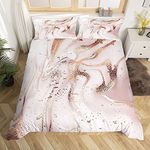 Rose Gold Marble Bedding Set Marble Duvet Cover For Kids Children Teens Golden Glitter Cracked Lines Comforter Cover Liquid Abstract Art Bedding & Linen Unique Design King