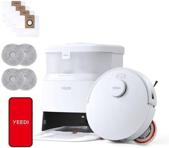 Yeedi M12 Ultra Plus Robot Vacuum and Mop, Upgrade 11800Pa Strong Suction, ZeroTangle Technology, TruEdge Deep Mopping, Auto Mop Washing/Drying, Auto-Lift Mopping, Mini Omni Station, White