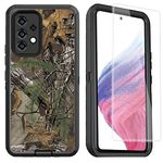 OTTARTAKS Compatible for Samsung Galaxy A53 5G Case with Screen Protector Heavy Duty Camo A53 5G Case for Men Boys Shockproof Full-Body Protective Case, Camouflage