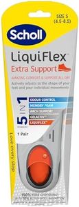Scholl LiquiFlex Extra Support Insole, Small, Size 4.5-8.5 – Advanced Cushioning & Arch Support for Daily Comfort – Shock Absorption, Breathable & Durable Material