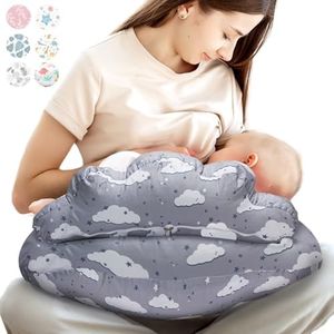 PILLANI Nursing Pillow, Plus Size Breastfeeding Pillows for Enhanced Support & Comfort for Mom & Baby, Removable Cotton Cover, Adjustable Waist Strap, Breastfeeding Essentials, Baby Registry Search