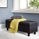 Leather Storage Ottoman Bench