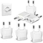 [6-Pack] European Travel Plug Adapt