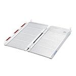 LIEKUMM Wheelchair Ramps, 60Lx71.5W Folding Aluminium Ramp for Wheelchairs, 300KG Capacity Threshold Ramp for Steps,Stairs,Handicaps,Doorways