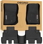 OEDRO Floor Mats Fit for 2014-2018 Jeep Wrangler JK Unlimited JKU 4 Door (Not for 2 Door and JL Models), Black TPE All Weather Car Mats 1st & 2nd Row Floor Liners