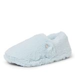 Dearfoams Women's Ellie Fluffy Snuggle Slipper, Blue Wash, Small UK