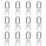 12 Pack G9 25W Halogen Bulbs 230V Dimmable, 2800K Warm White, 250LM, G9 Oven Bulbs, Work Temperature 300℃, No Flickering, G9 Capsule Bulb for Oven, Wax Burner, Cooker Hood