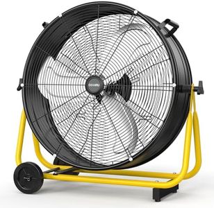 CCGIRU 25" High Velocity Industrial Drum Fan, 8800 CFM 3-Speed Heavy Duty Metal Air Circulator with Casters Handle for Warehouse, Workshops, Garage, Factory and Basement - UL Listed