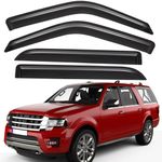 Lightronic WV94233 Outside-Mount Side Window Visor Deflector Vent Rain Guard, Dark Smoke, 4-Pieces Set, Fits 1997-2017 Ford Expedition, 2007-2017 Expedition XL, 1998-2017 Lincoln Navigator