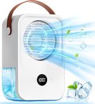 FADACHY Portable Air Conditioners Fan with Voice Control,4000mAh Rechargeable Battery Operated Mini AC Air Conditioner,4 Speeds Small Desktop Humidifier Fan for Room Office Camping Office