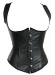 Alivila.Y Fashion Corset Womens Faux Leather Steampunk Corsets Victorian Bustier 2672A-Black-5XL