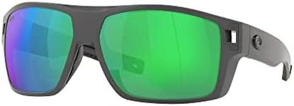 Costa Diego Sunglasses - Matte Gray/Green Mirror 580P Polarized Plastic Lenses