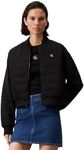 Calvin Klein Jeans Womens Quilted J20j223871 Bomber Jacket, Ck Black, L UK