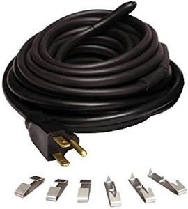 Wrap-On Roof and Gutter Deicing Cable - 175' Black Electric Heating Cord with 3 Prong Plug & 120 Volt Operation - 14176