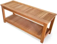 All Things Cedar 44” Deluxe Cedar Wood Sauna Bench, Indoor Outdoor Seating, Natural