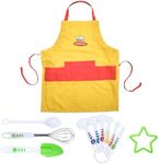 Curious Chef 11-Piece Yellow and Orange Chef's Kit for Kids, includes Real Cooking and Baking Tools, Dishwasher Safe and Made with BPA-Free Plastic