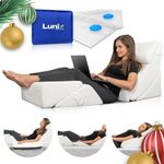 Lunix 6pcs Orthopedic Bed Wedge Pillow Set, Post Surgery Memory Foam for Back, Neck and Leg Pain Relief, Sitting Pillow, Adjustable Pillows Acid Reflux and GERD for Sleeping, Hot Cold Pack, White