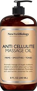 New York Biology Anti Cellulite Massage Oil 8 Fl. oz – Made with 100% Natural Oils – Sensual Body Oil for Massage Therapy, Muscle Relaxation and Deep Tissue