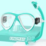 Findway Kids Snorkel Set, Children Swimming Goggles for Snorkelling, Snorkel Gear with Odourless TPU Breathing Tube for 4-16 Year Girls Boys