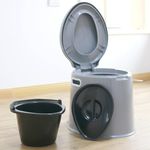 Ndola Grey Portable Indian Toilet To Western Convertor|Toilet Commode For Patients|Indian Commode Chair|Portable Toilet Seat For Adult, Handicap People (Portable Commode) Grey Colour (Grey) - Plastic