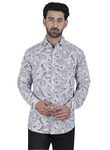 7th Legion Men Casual Cotton Printed Regular Fit Shirt Full Sleeves & Stylish Paisley Print Shirt for Men's | Pack of 1 | (XXL, Black)