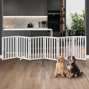 Alopet Dog Gate Foldable Pet Gate 284 x 80 x 2cm White Dog Fence