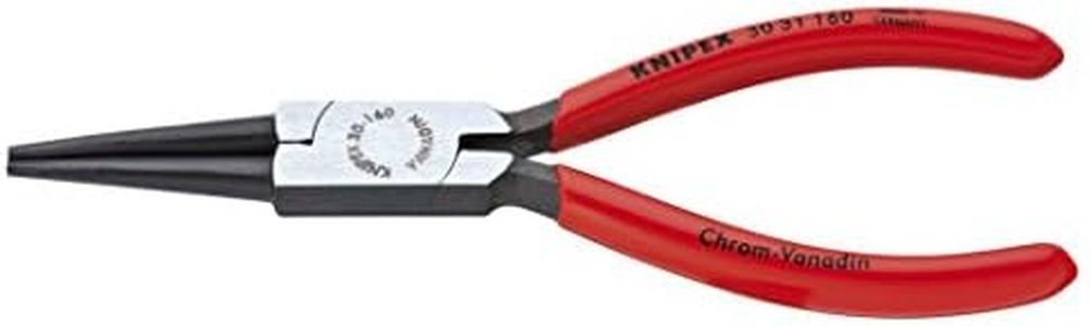 KNIPEX - 30 31 160 Tools - Long Nose Pliers, Round Tips (3031160), 6.25, Red