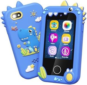 Kids Toy Smartphone, Gifts and Toys for Girls Boys Ages 3-8 Years Old, Fake Play Dinosaur Toy Phone Music Dual Camera Games, Birthday