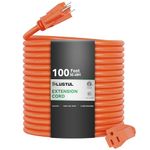 PLUGTUL 100 FT 12 Gauge Outdoor Extension Cord Waterproof, Heavy Duty SJTW Extension Cord, 15A 1875W, ETL Listed, Great for Garden and Home, Orange