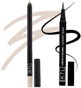 K7L Cream Nude Eyeliner and Liquid Black Eyeliner - Create a Natural Look That's Long-lasting and Waterproof