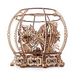 UGEARS 3D Puzzle Mechanical Aquarium - Creative 3D Wooden Puzzles for Adults Driven by a Spring - Aquarium Wood Model Kit - Unique Wooden Puzzle - 3D Puzzles for Adults and Kids Building Kit