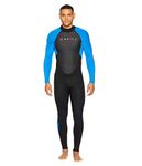 O'Neill Men's Reactor-2 3/2mm Back Zip Full Wetsuit, Black/Ocean, MT