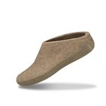 Glerups Unisex Indoor Slip-On Shoe (Sand) | Wool Slippers with Leather Sole