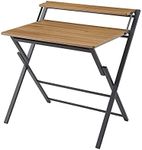 Ball & Cast Folding Computer Desk Foldable Laptop Table 2 Tiers, 32" W, Natural