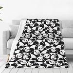 CUAJH Cute Panda Throw Blanket for Adult Kids 80"X60", Lightweight Soft Flannel Fleece Throw Blanket for Bed Couch Sofa Chair Office