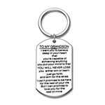 Inspirational Grandson Gift Keychain Birthday Graduation Christmas Gifts from Grandpa Grandma Grandparents I Want You to Believe Deep in Your Heart Stocking Stuffer for Boys Teenage Kids